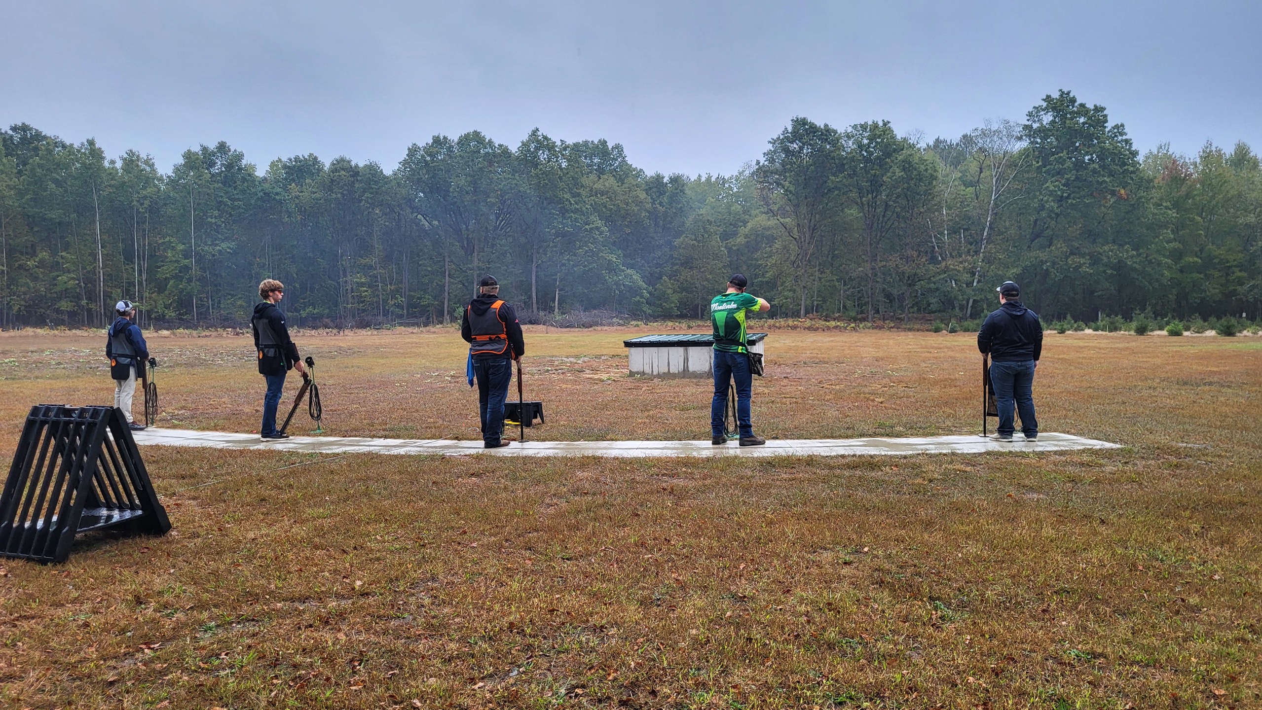 MCC's Clay Target team lined up and ready to shoot during a competition.